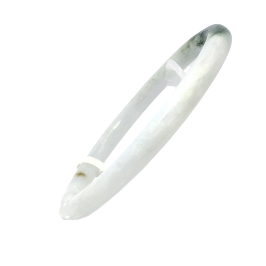 Natural Burmese Jadeite Bangle 61.1mm white imperial green island side profile - SL768