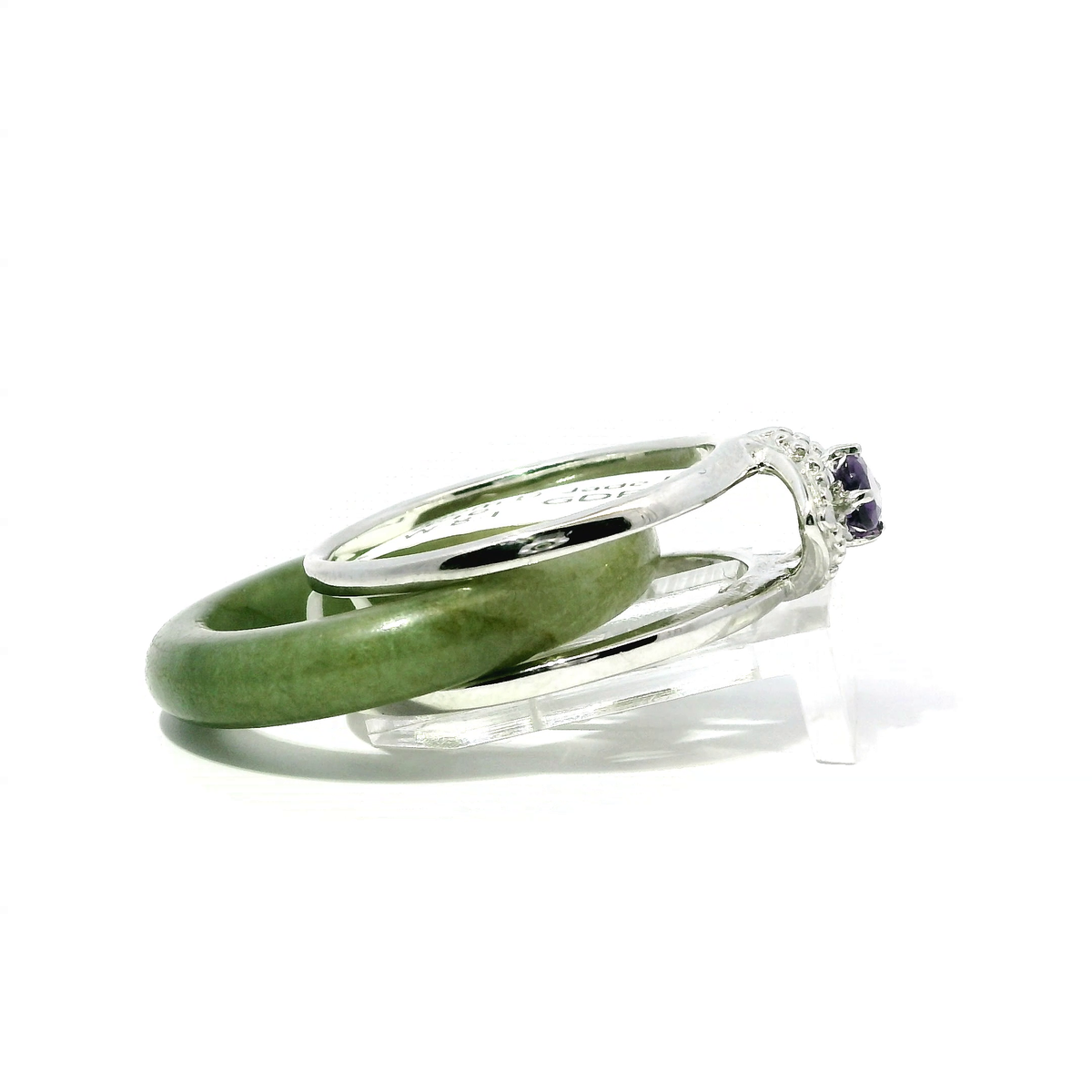 Imperial Vintage Jadeite Detachable Ring with Amethyst