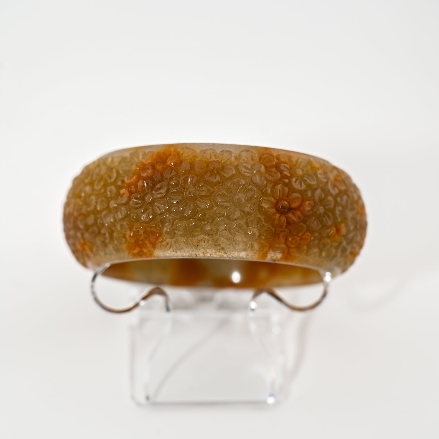 Engraved Burmese Jade Bangle Cuff – Raw Honey