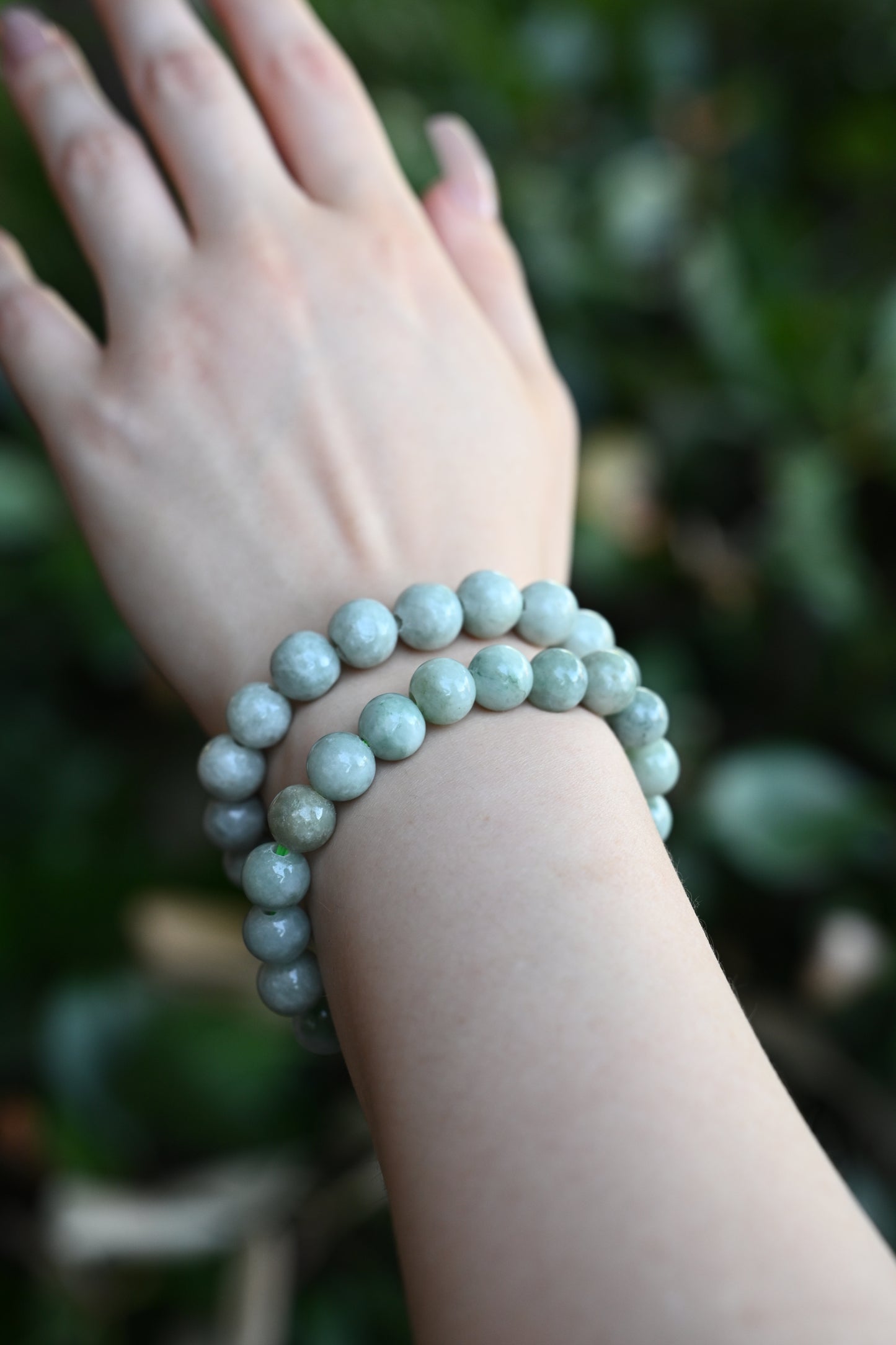 10mm Ocean Blue Jade Bead Bracelet