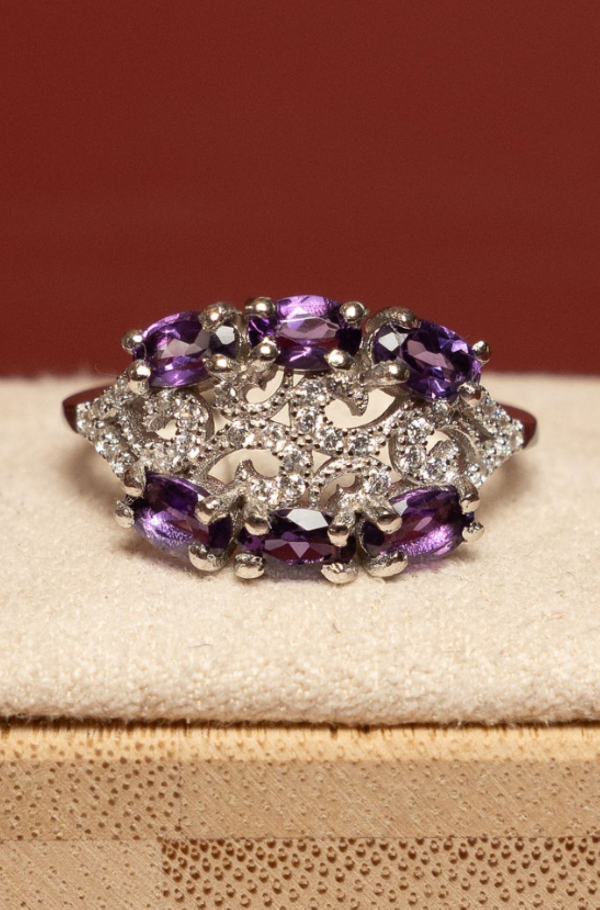 Celestial Twins Amethyst Vine Set
