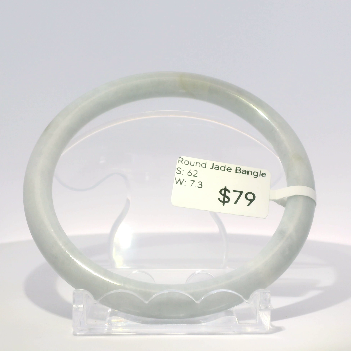 Natural Burmese Jadeite Bangle – Size 62 | SL093