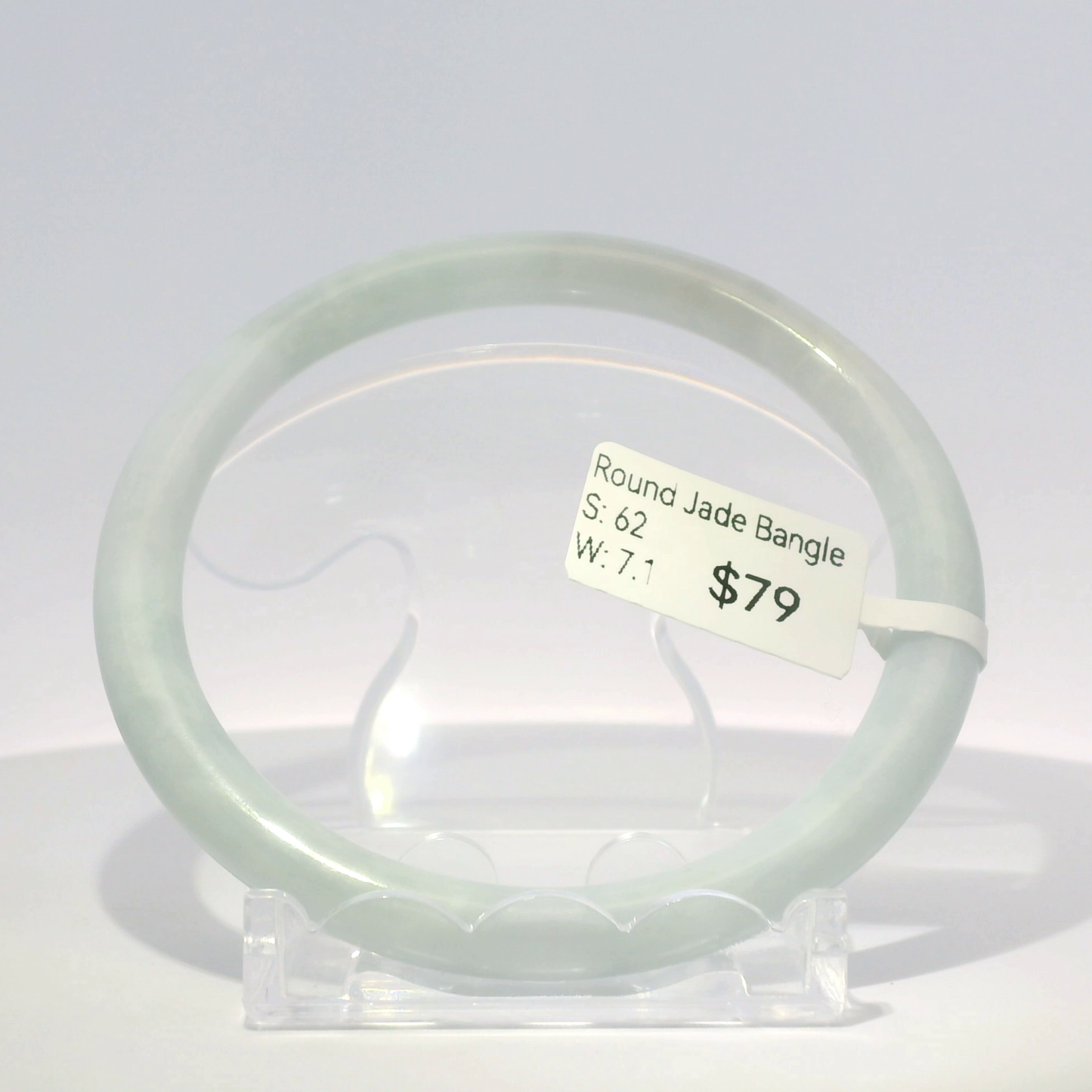 Natural Burmese Jadeite Bangle – Size 63 | SL094