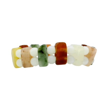 Mixed Jade Double Band Bead Bracelets