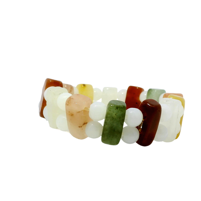 Mixed Jade Double Band Bead Bracelets