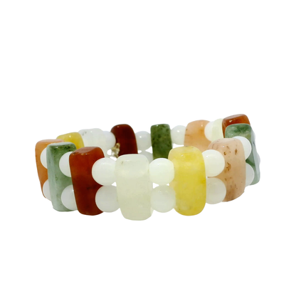 Mixed Jade Double Band Bead Bracelets
