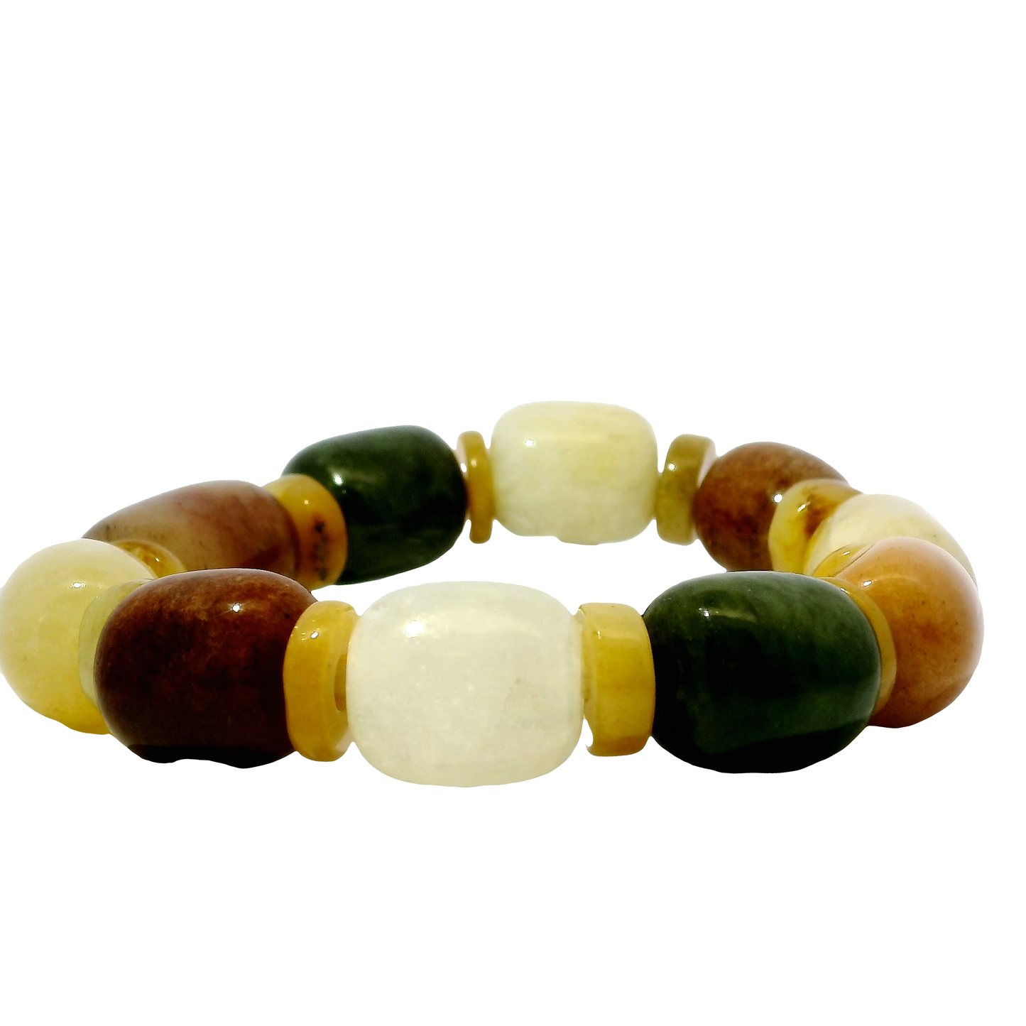 Mixed Jade Barrel Bracelets