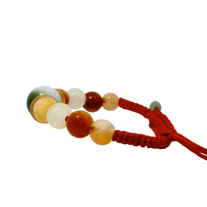 14mm Mixed Jade Adjustable Bead Bracelet