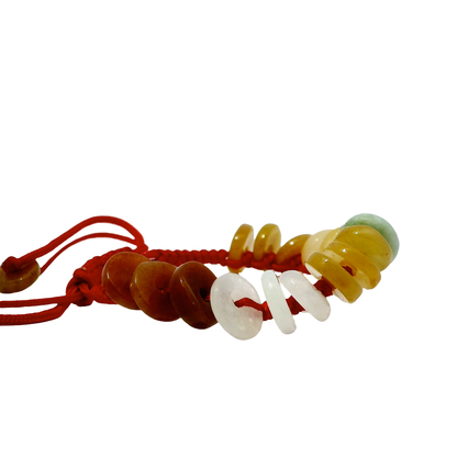 Red String Mix Money Coin Bracelet