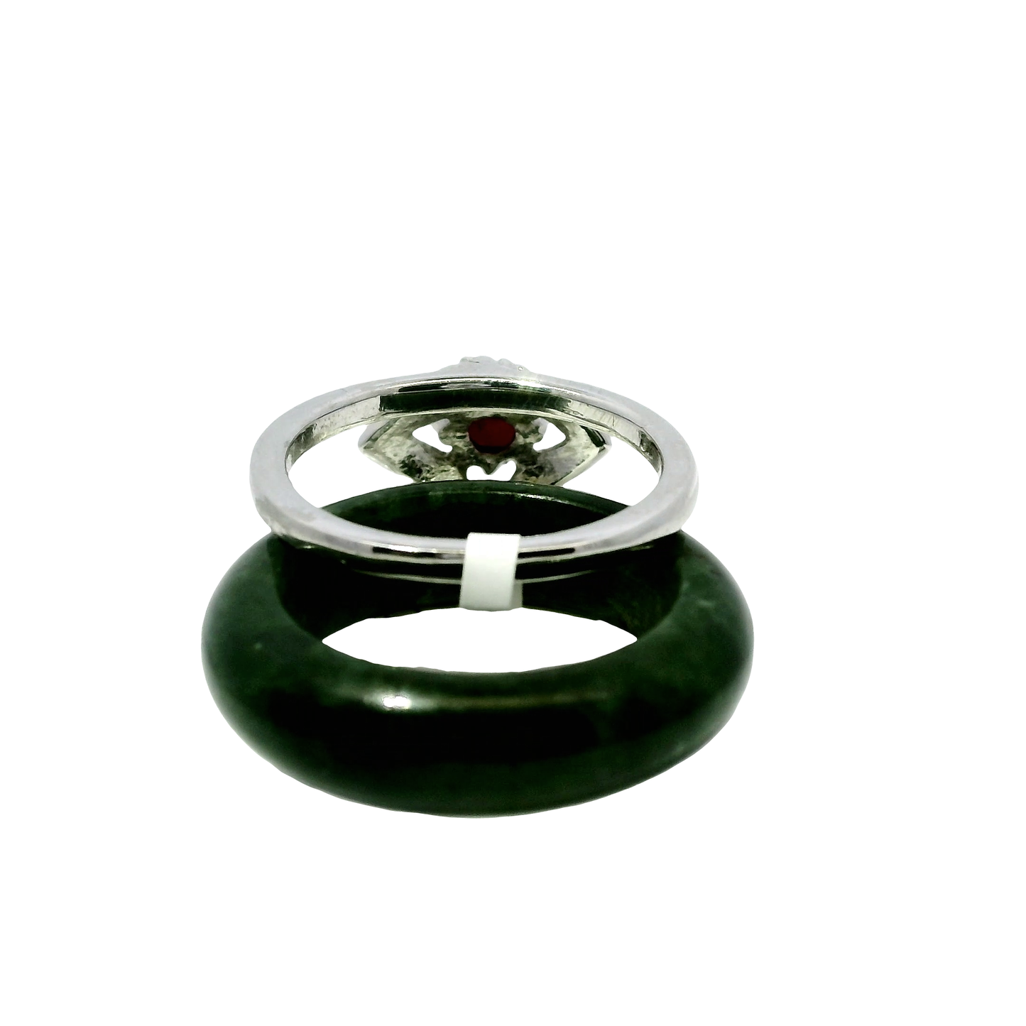 Deep Imperial Jadeite Detachable Ring with Ruby