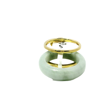 Ocean Blue Wuji Jadeite Detachable Ring with Ruby