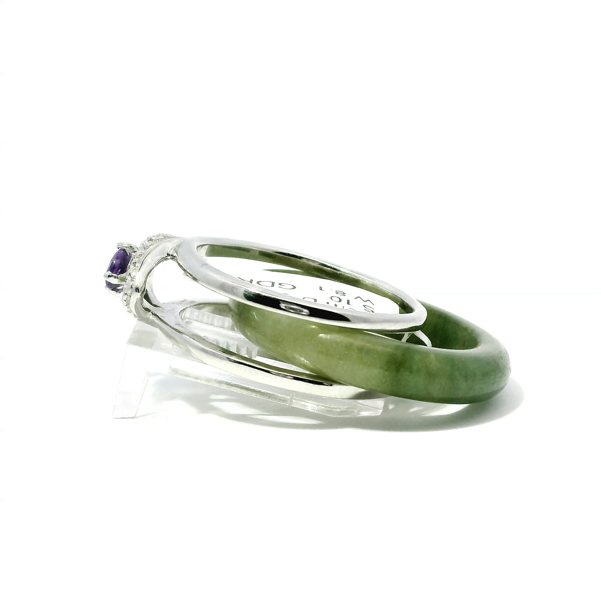 Imperial Vintage Jadeite Detachable Ring with Amethyst