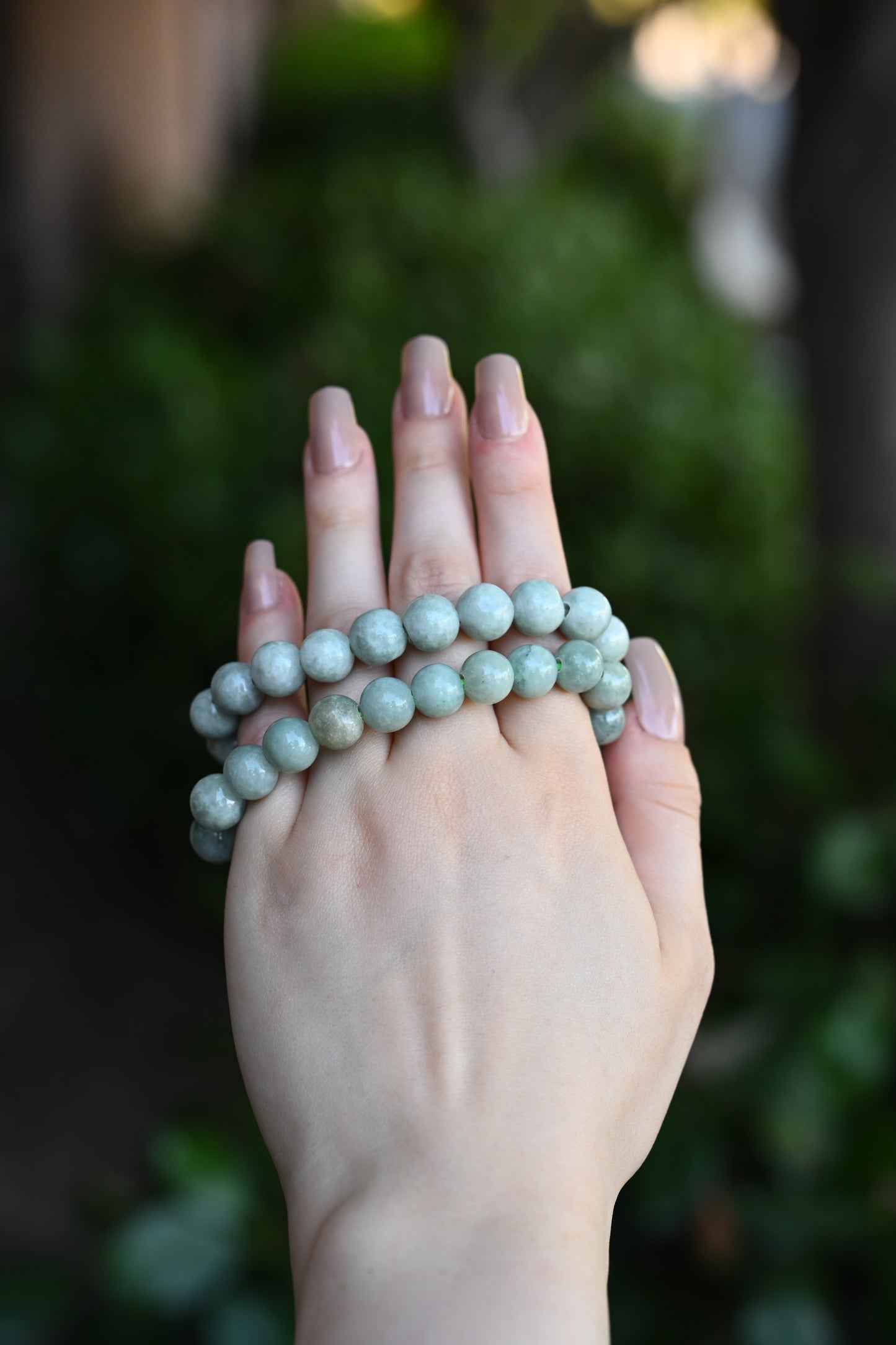 10mm Ocean Blue Jade Bead Bracelet
