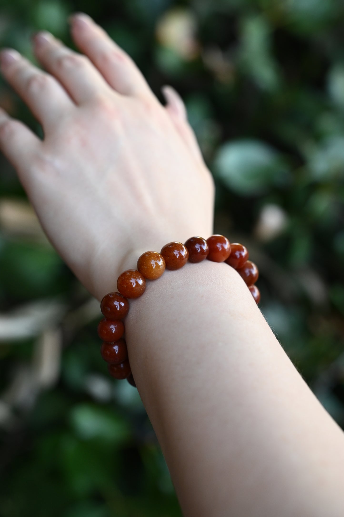 11-12mm Coffee Jade Bead Bracelet