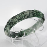 S62 Work Less Get More Twin Dragon Carved Jade Bangle