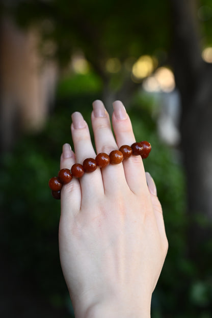 11-12mm Coffee Jade Bead Bracelet
