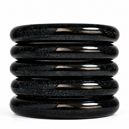 Black Jade Flat Cut Bangle