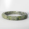 S58/59 Apple Lavender Floral Carved Jade Bangle