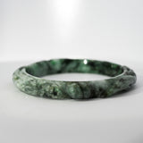 S58 Apple Ocean Blue Dragon Carved Jade Bangle