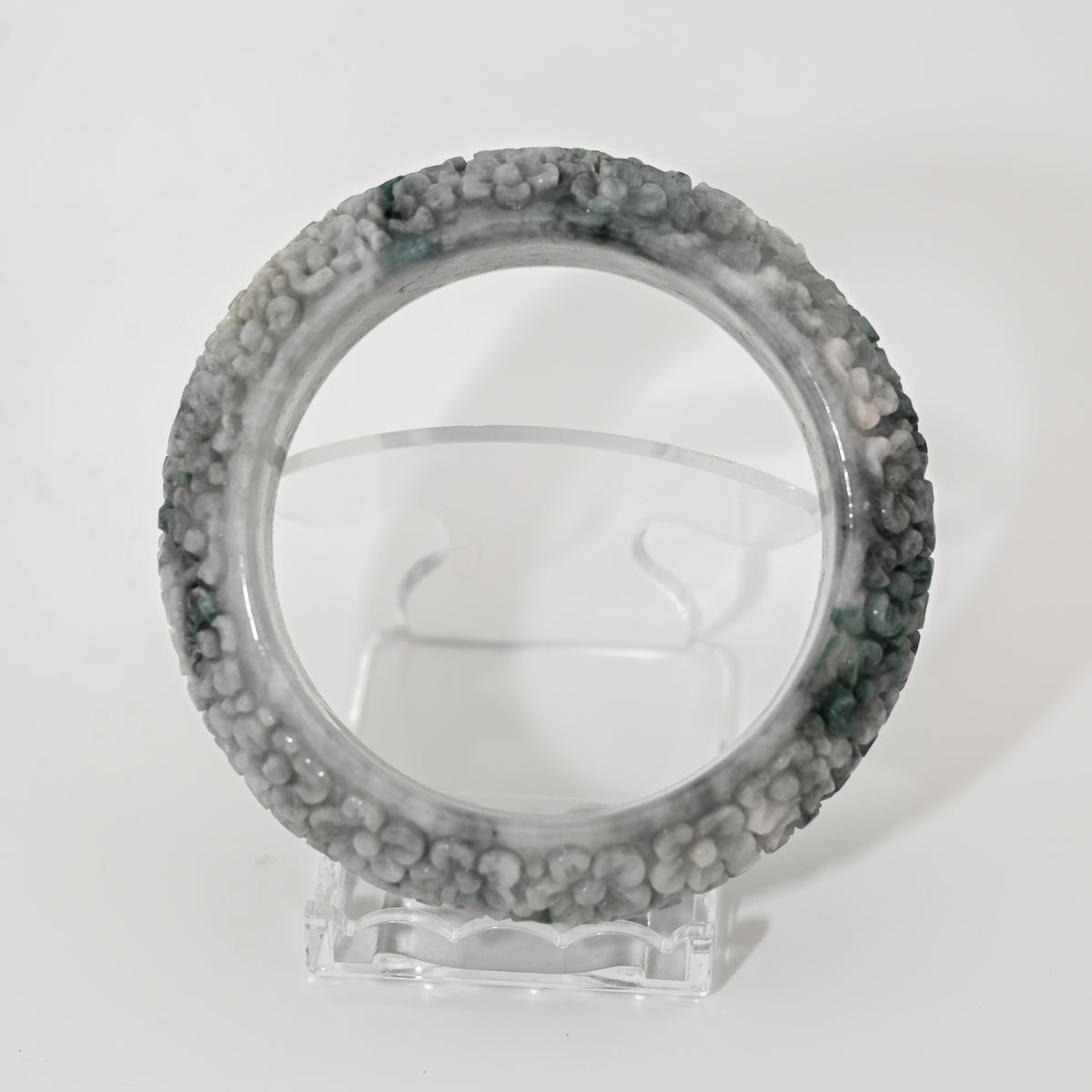 Engraved Burmese Jade Bangle Cuff – Wuji Lavender