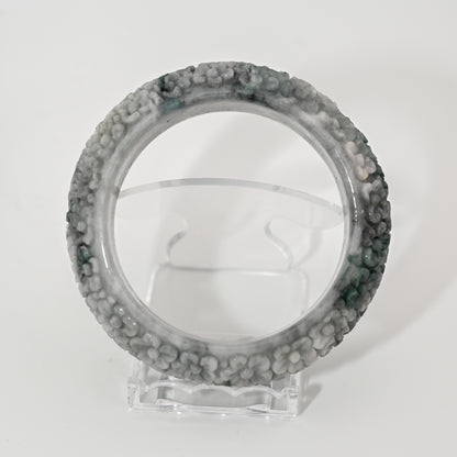 Engraved Burmese Jade Bangle Cuff – Wuji Lavender
