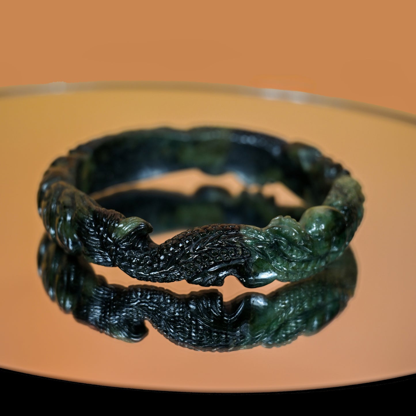 HQ Flying Dragon Carved Jade Bangle