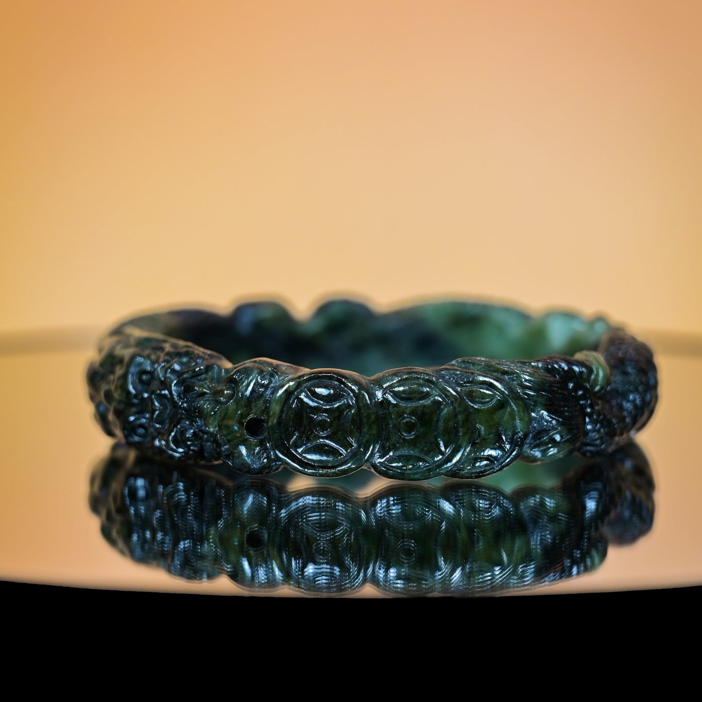 HQ Flying Dragon Carved Jade Bangle