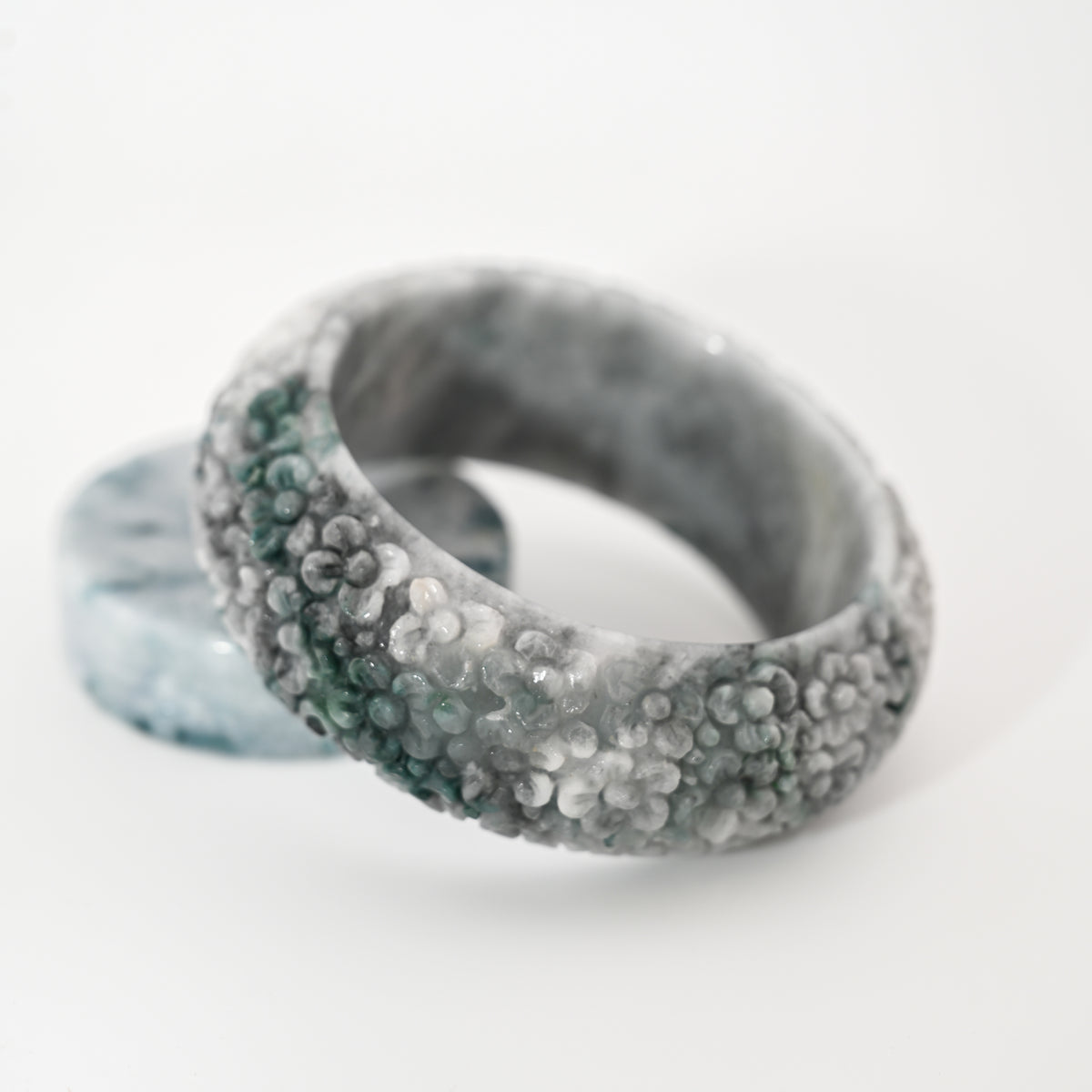 Engraved Burmese Jade Bangle Cuff – Wuji Lavender