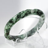 S58 Apple Ocean Blue Dragon Carved Jade Bangle