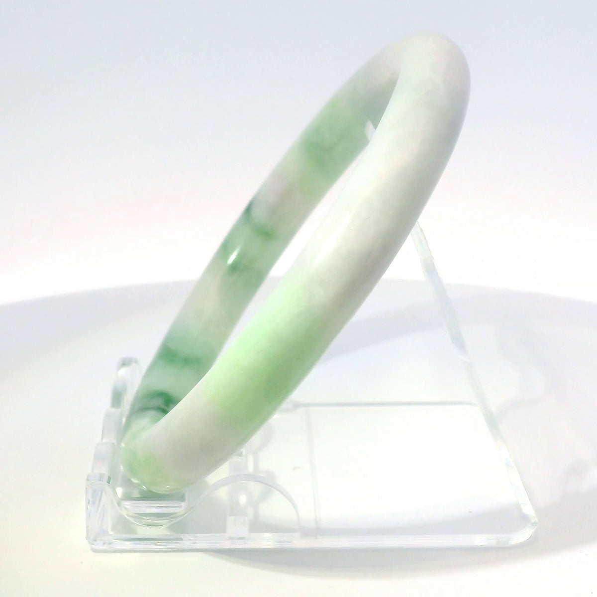 55mm jade bangle detail showing translucency and tone – Brother Ryan Shop