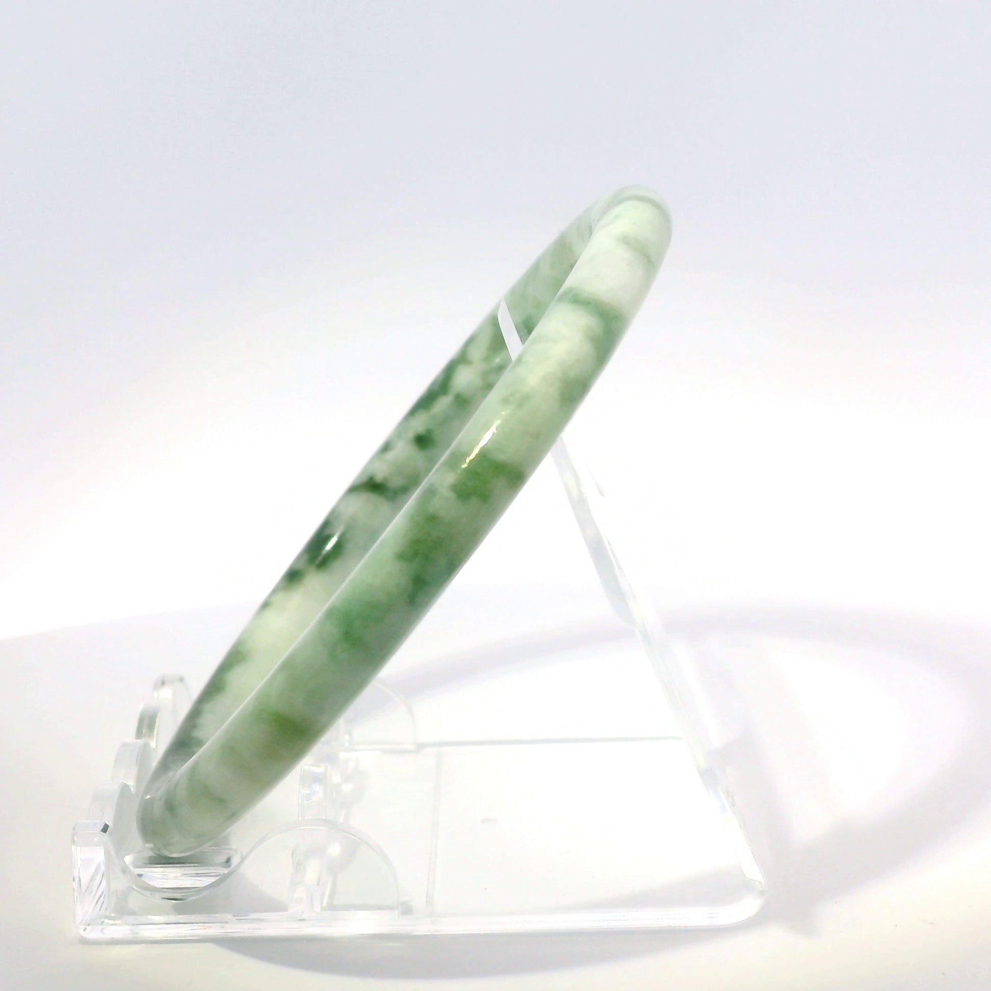 59 Camo Green Round Jade Bangle