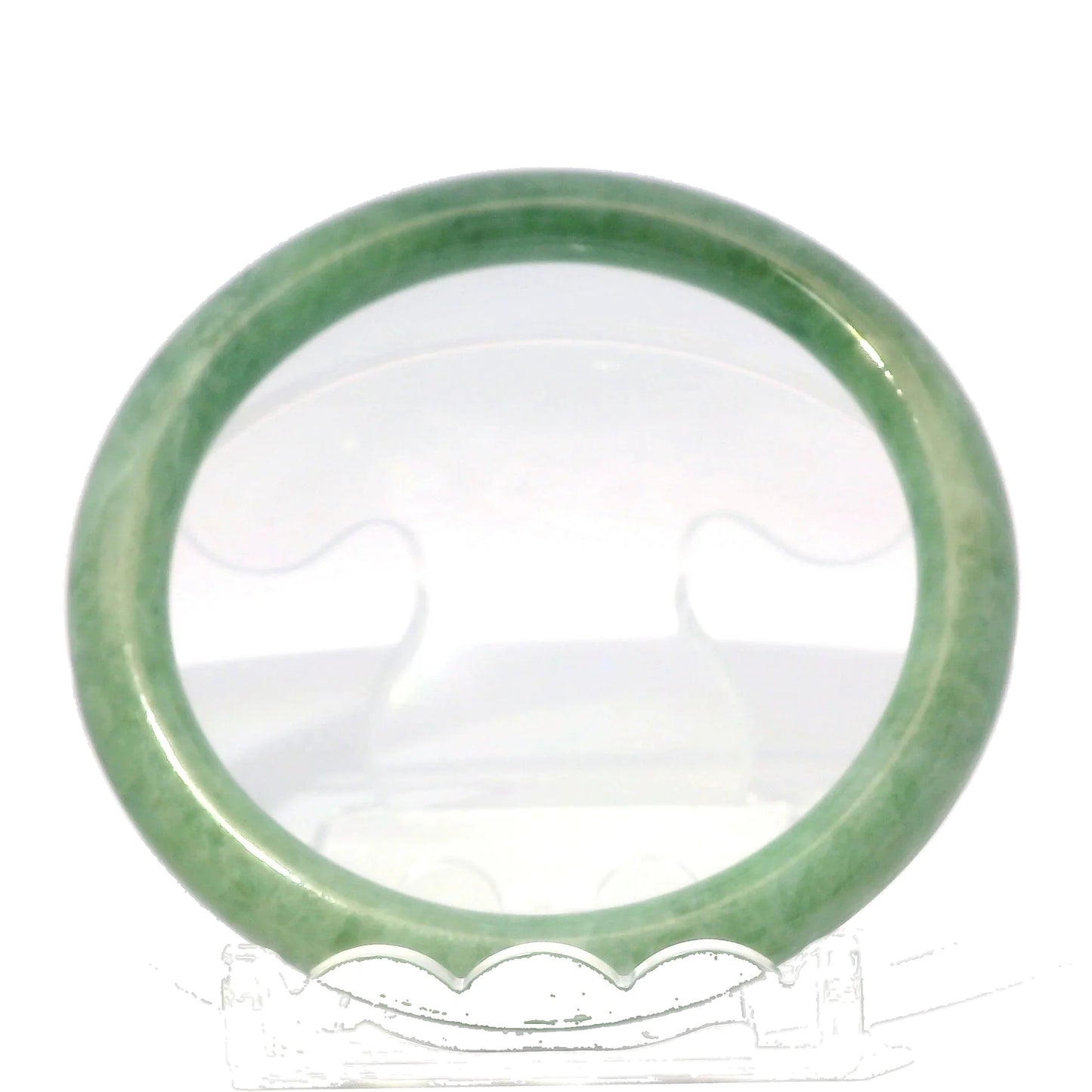 59 Apple Green Round Jade Bangle