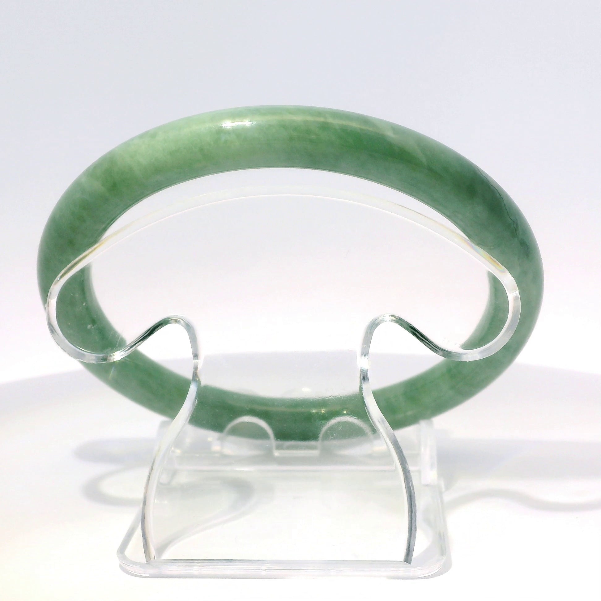 59 Apple Green Round Jade Bangle