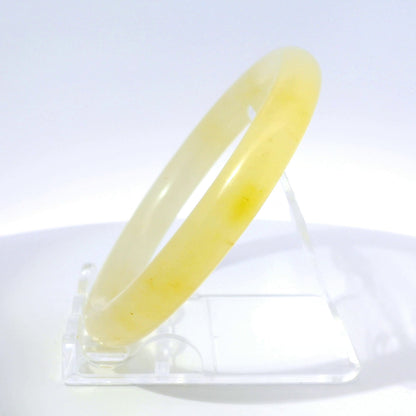 56 Golden Flake Honey Round Jade Bangle