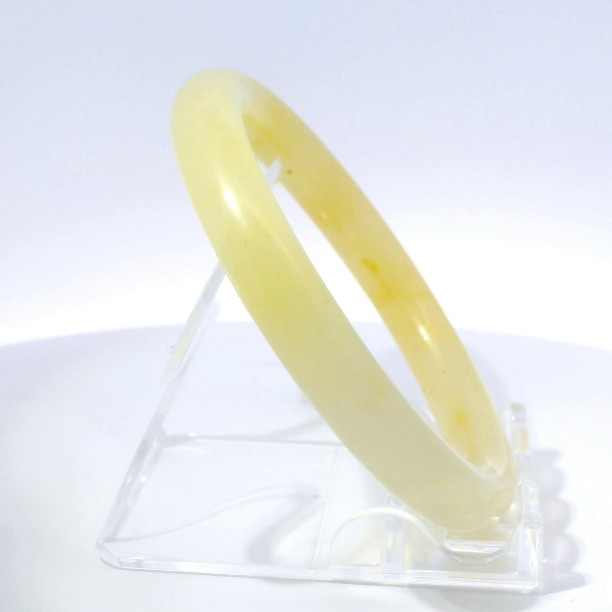 56 Golden Flake Honey Round Jade Bangle