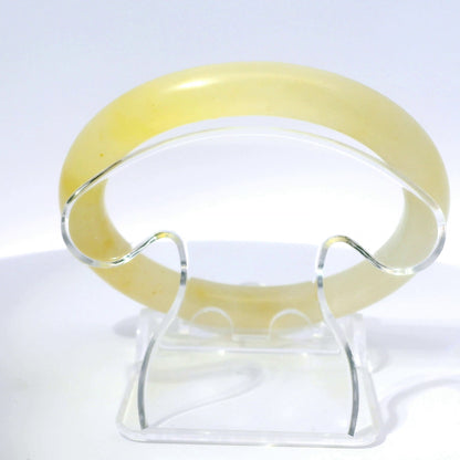 56 Golden Flake Honey Round Jade Bangle