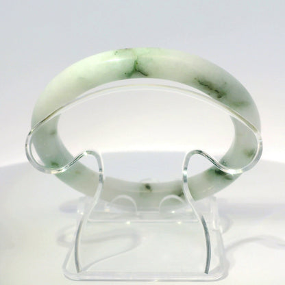 54 Moss in the Snow Round Jade Bangle