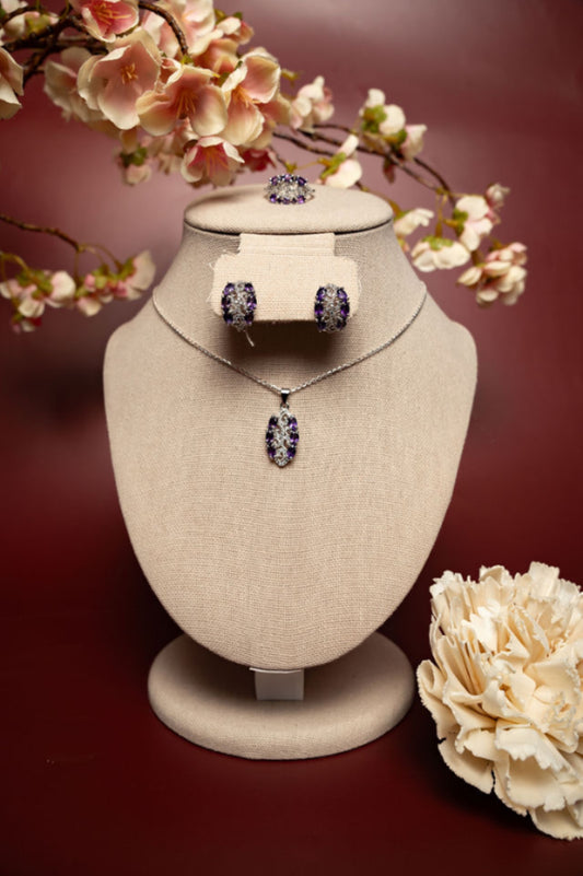 Celestial Twins Amethyst Vine Set