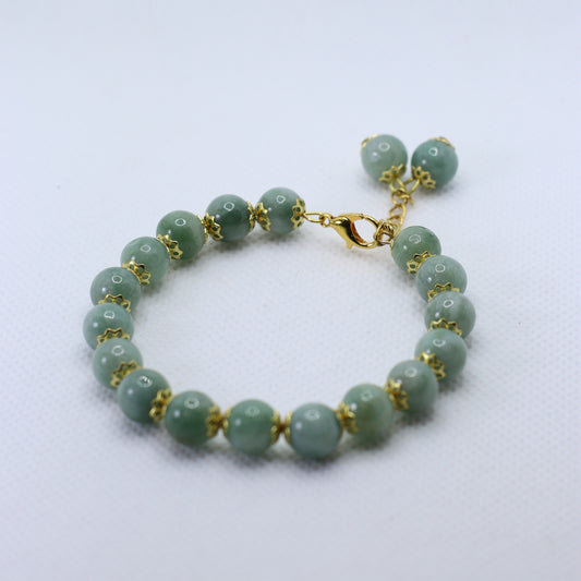 8mm Jade Bead Bracelet with Clasp