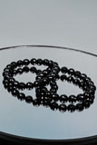 Diamond Cut Black Onyx Bead Bracelet