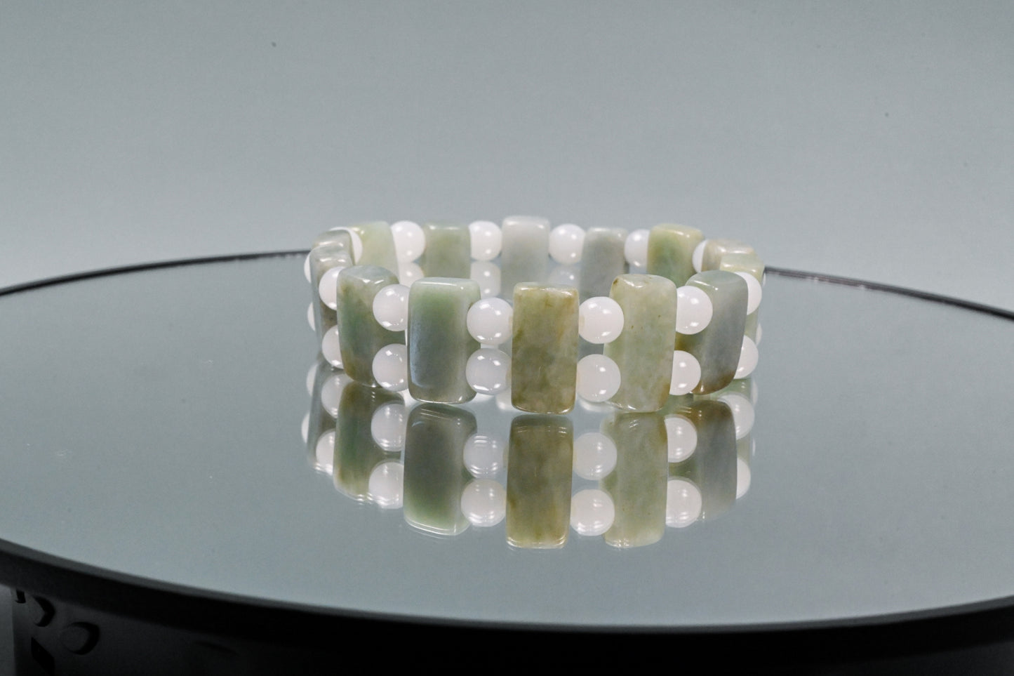 Double Band Jade Bead Bracelet
