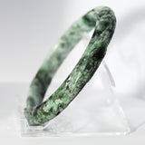 S58 Apple Ocean Blue Dragon Carved Jade Bangle