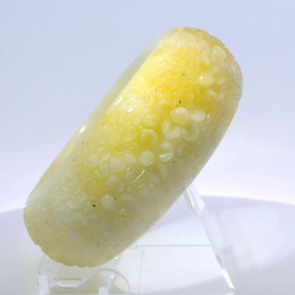62 Light Honey Engraved Jade Bangle