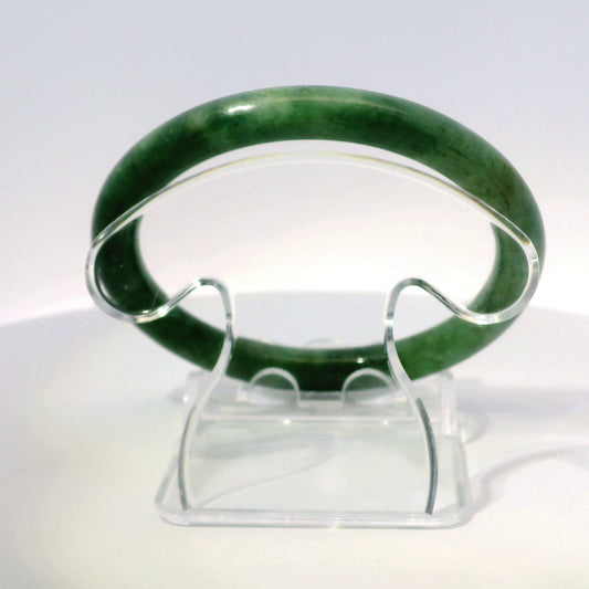 56mm Imperial Round Jade Bangle, side profile close-up showing band thickness, authentic Type A Burma jadeite, Brother Ryan Shop
