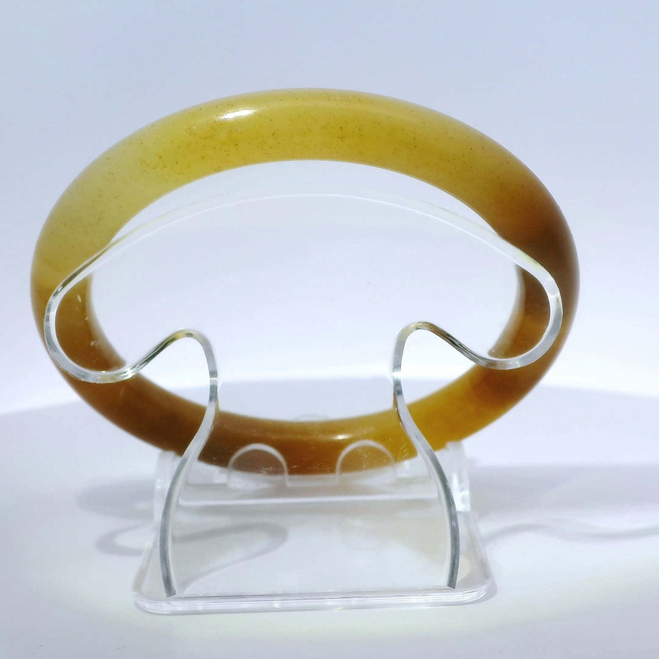58 Honey Round Cut Jade Bangle