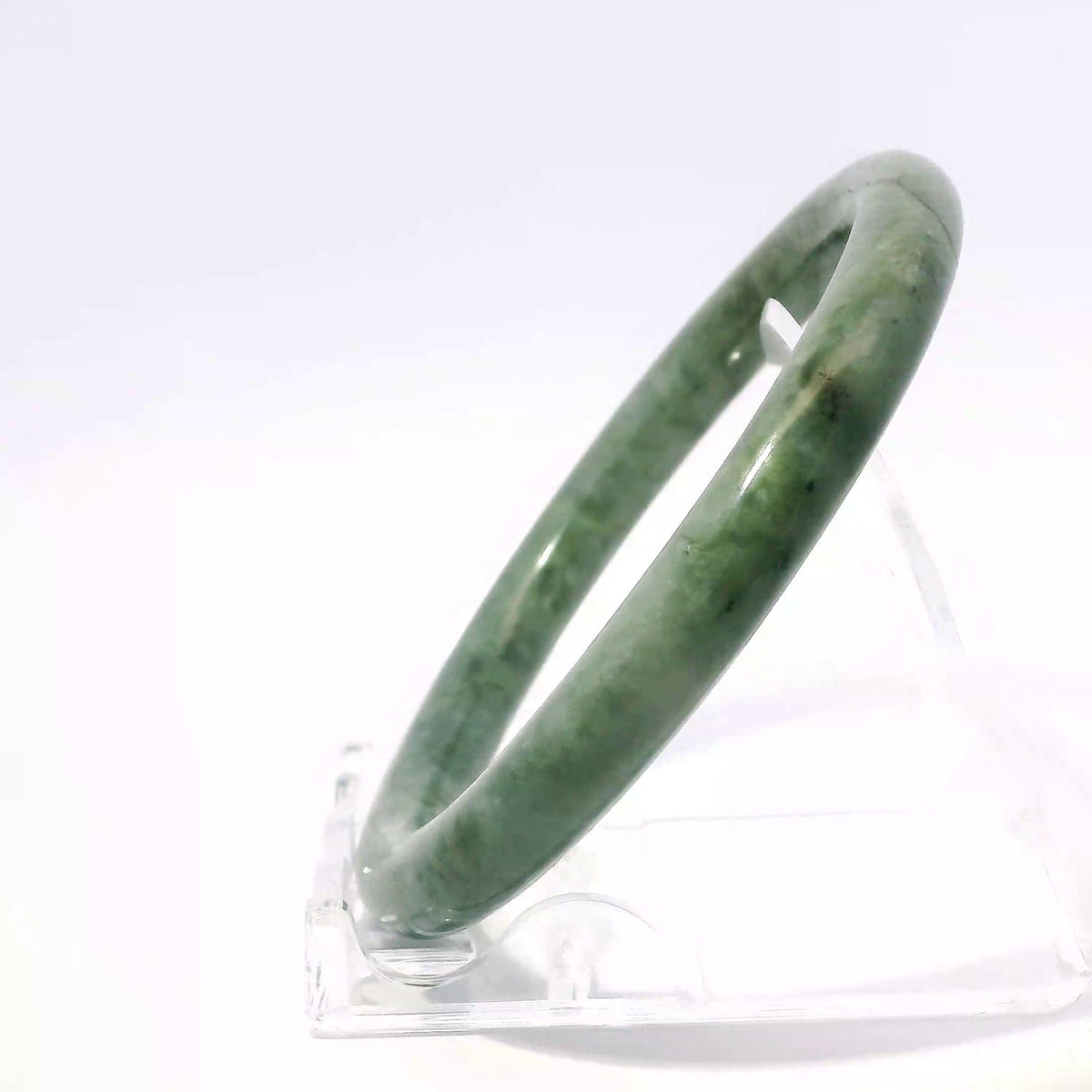 57 Forest Green Round Jade Bangle
