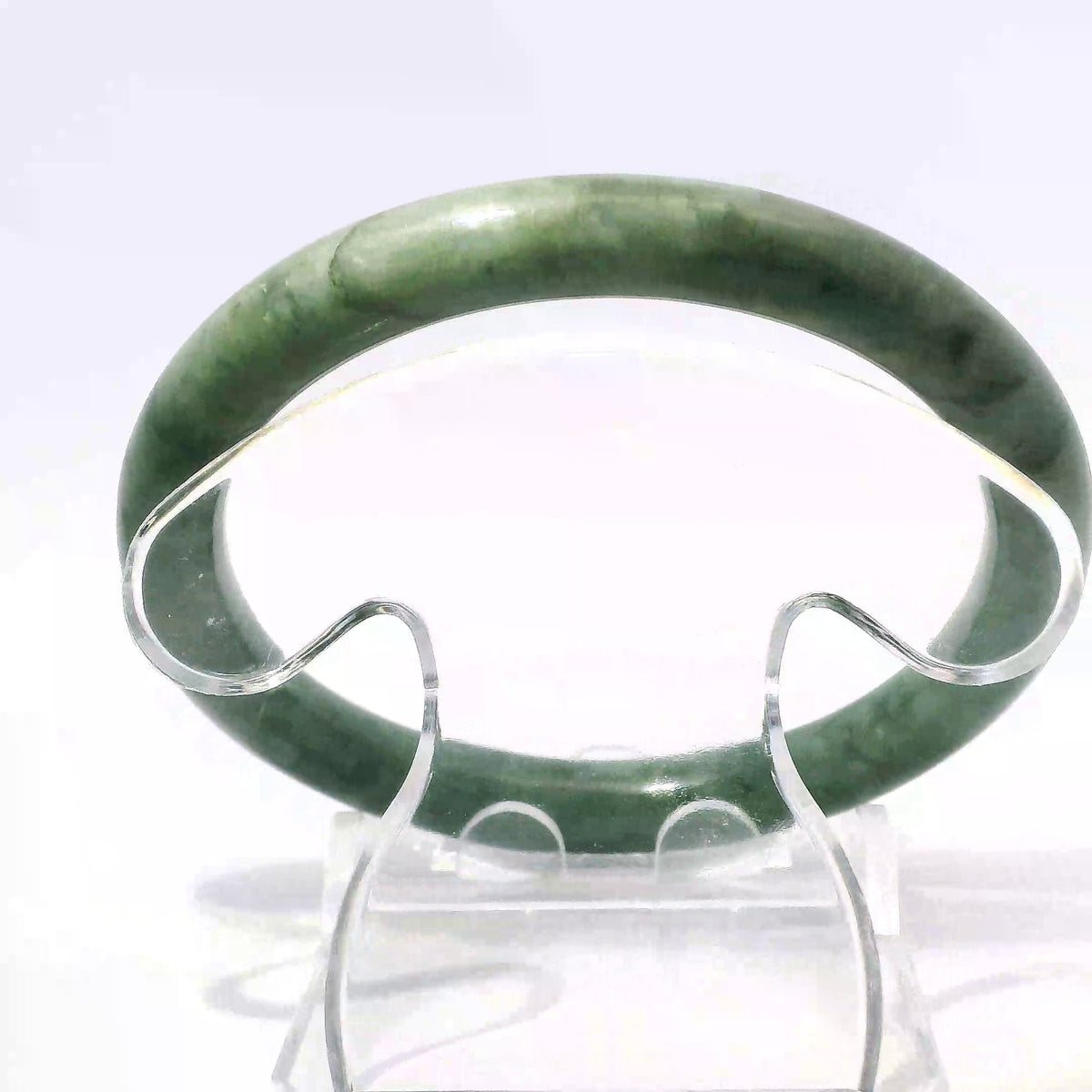 57 Forest Green Round Jade Bangle