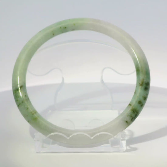 60mm Tri-Moss Round Jade Bangle, 360 video showcasing clarity and color, authentic Type A Burma jadeite, Brother Ryan Shop