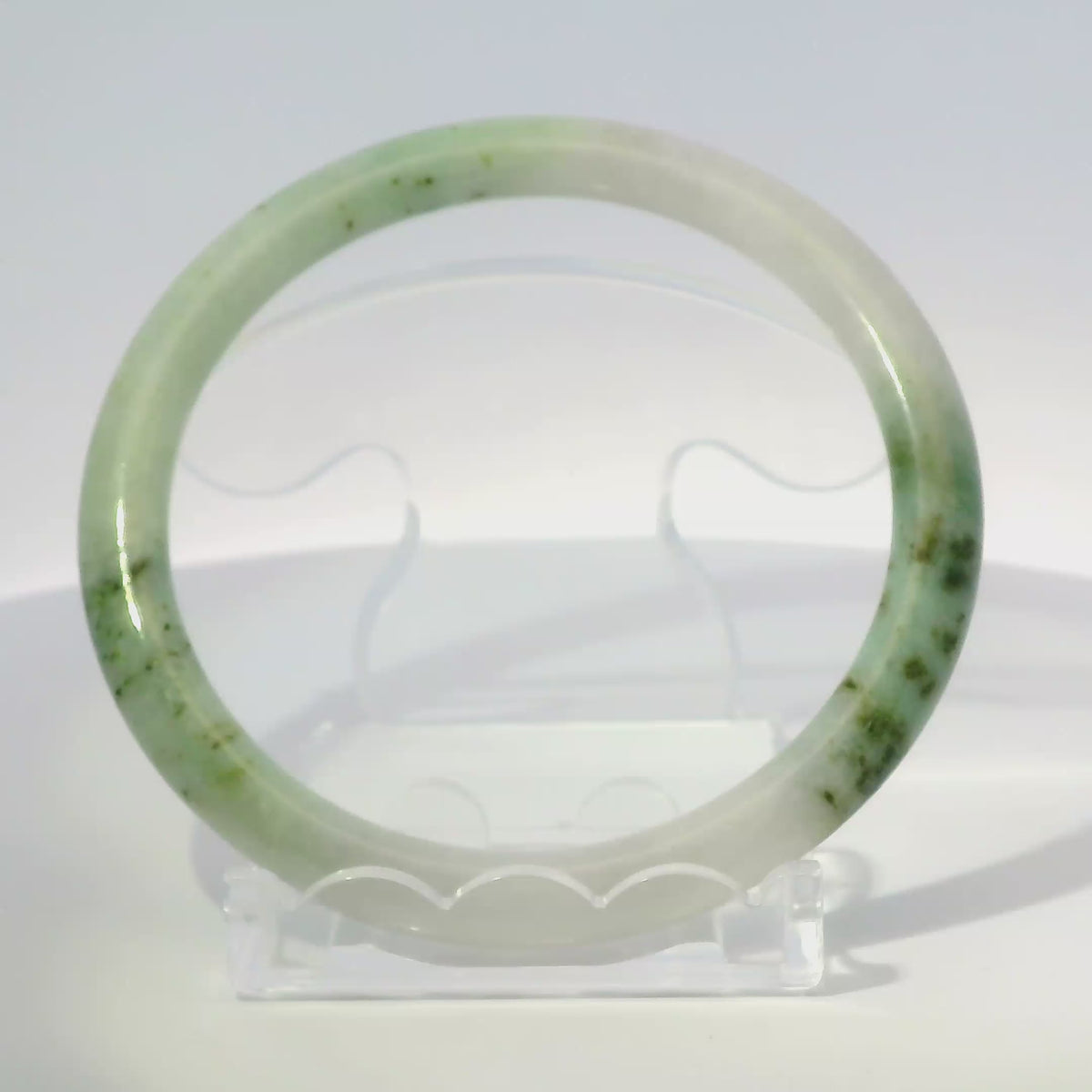 60mm Tri-Moss Round Jade Bangle, 360 video showcasing clarity and color, authentic Type A Burma jadeite, Brother Ryan Shop