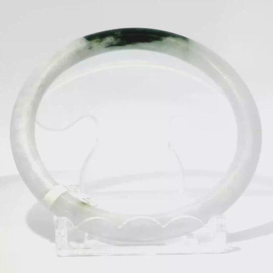 Natural Burmese Jadeite Bangle 61.1mm white imperial green lavender - SL768
